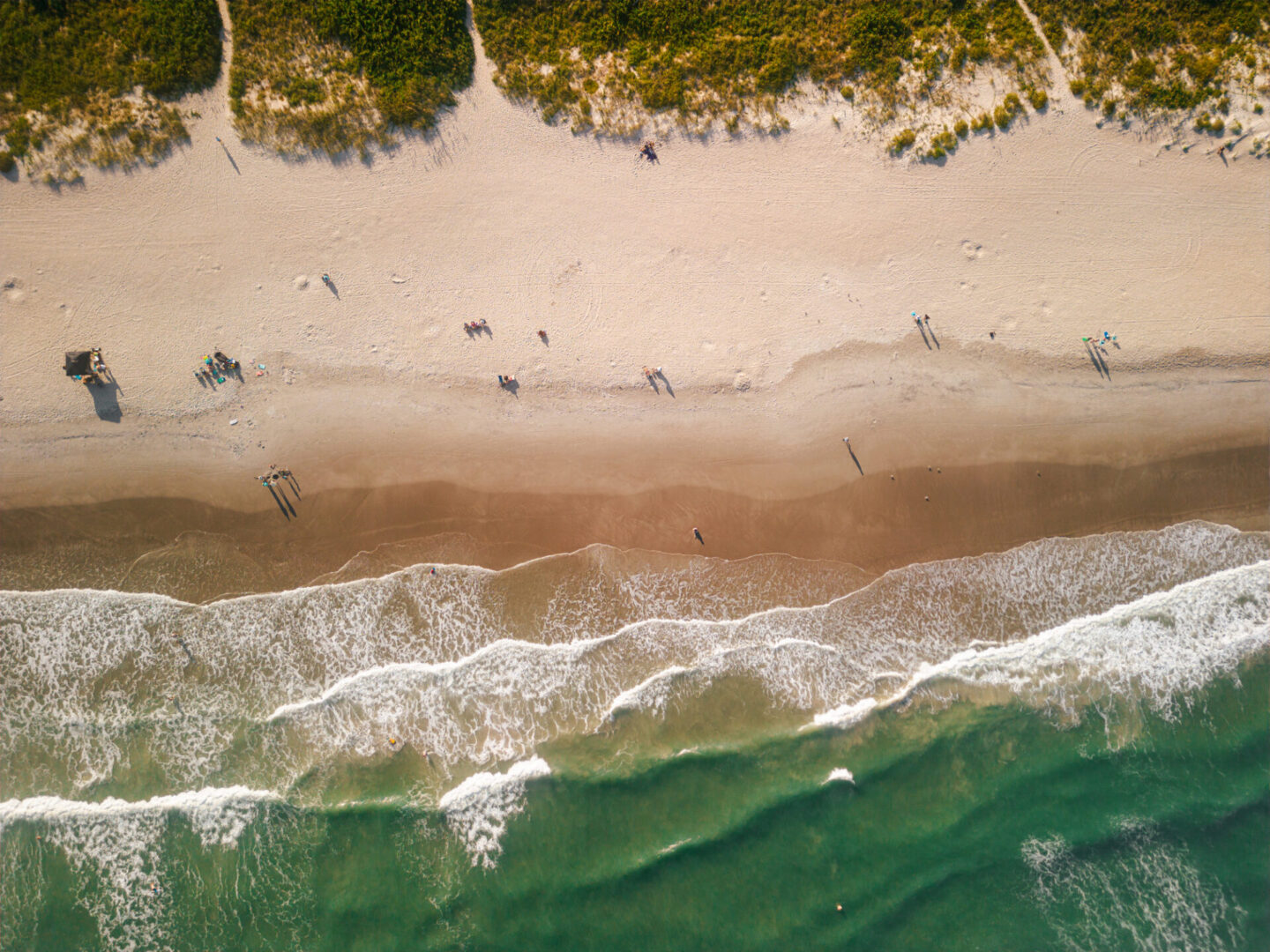 Sand Dunes Beach Top Down Waves